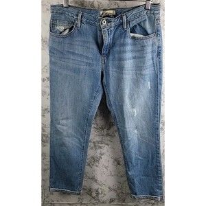 Levi Signature Jeans Womens 8 Mid Rise Slim Boyfriend Cuffed Distressed